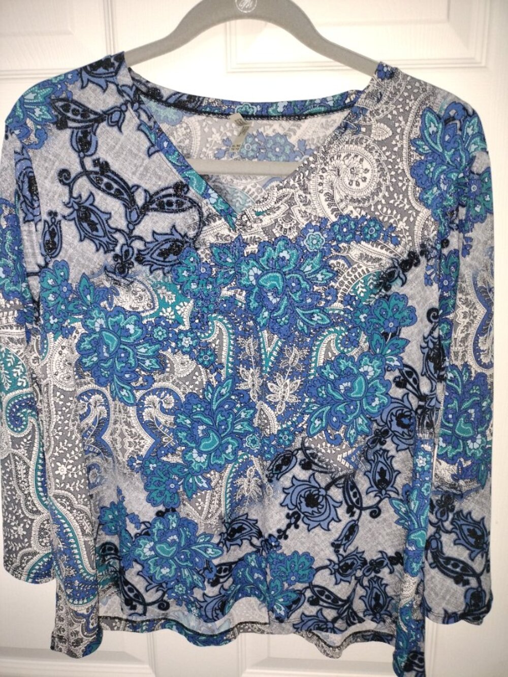 Vintage White Stag blue paisley blouse.